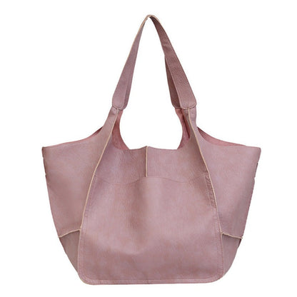 Vegan Leather Shoulder Bag – Lightweight Everyday Tote with Spacious Interior for Work, Travel & Shopping