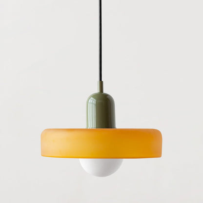 Art Glass Dome Pendant Light Fixture with Adjustable Cord for Kitchen Island Dining Room Bedroom | Modern Round Ceiling Hanging Lamp