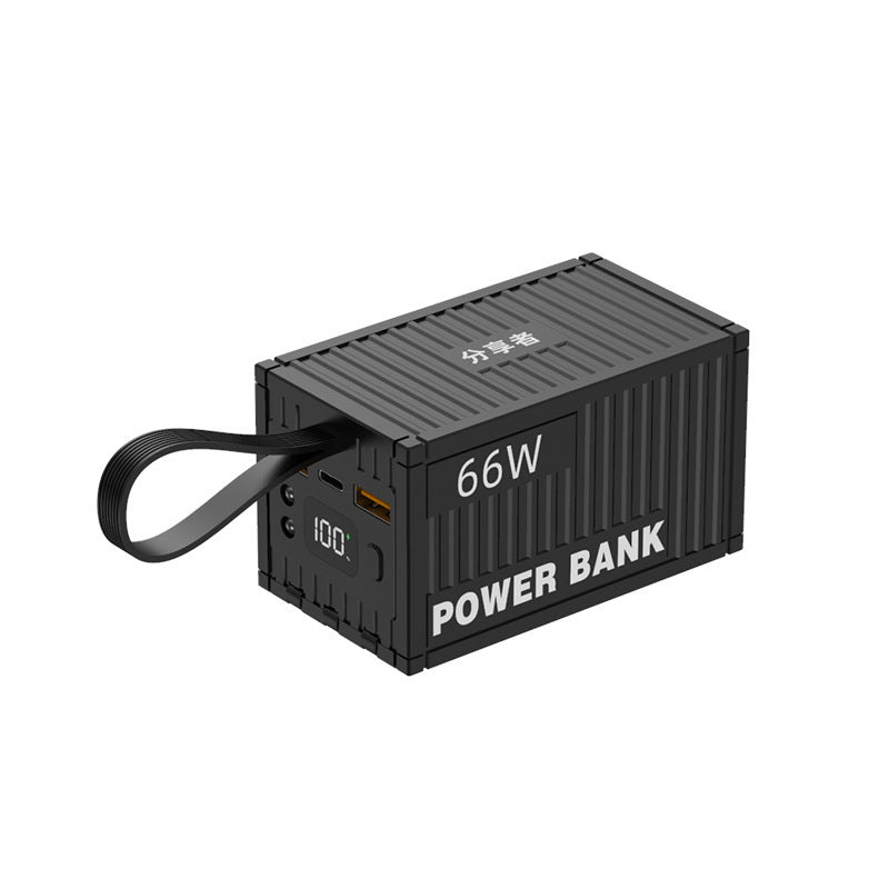 Portable Power Bank with 66W Fast Charging & Unique Container Design for On-the-Go Convenience