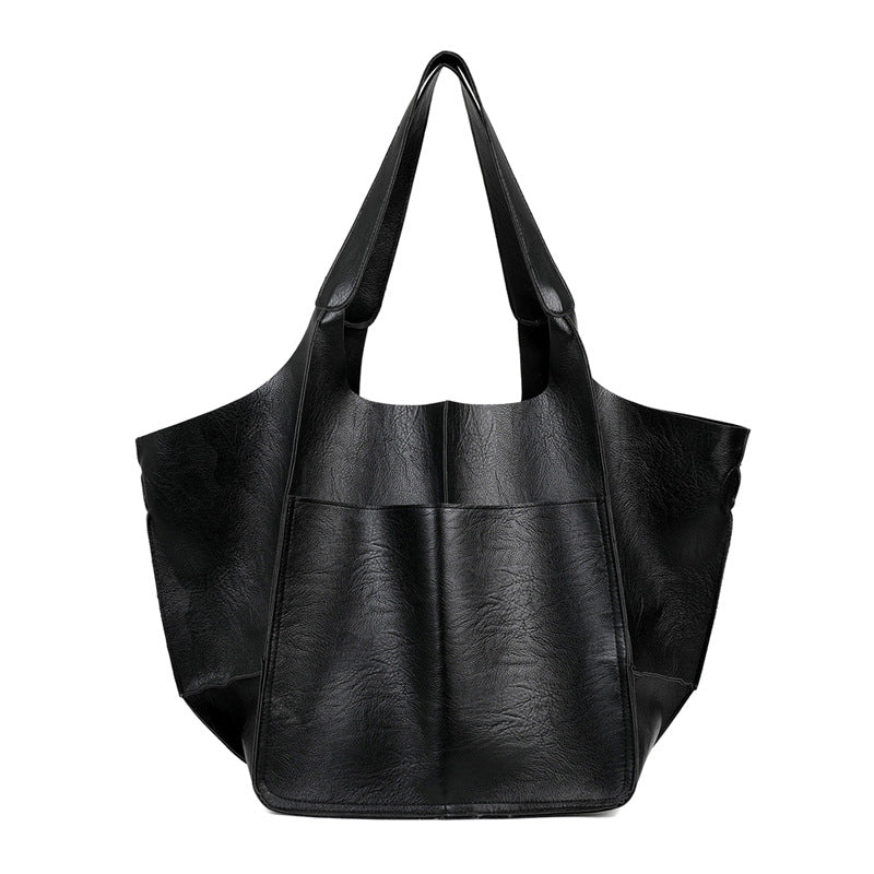 Vegan Leather Shoulder Bag – Lightweight Everyday Tote with Spacious Interior for Work, Travel & Shopping