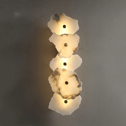 Stone Sconce Light LED Warm Glow for Stairs Entryway Vertical Mount Accent Fixture 5-Inch Contemporary Wall Lighting for Narrow Spaces