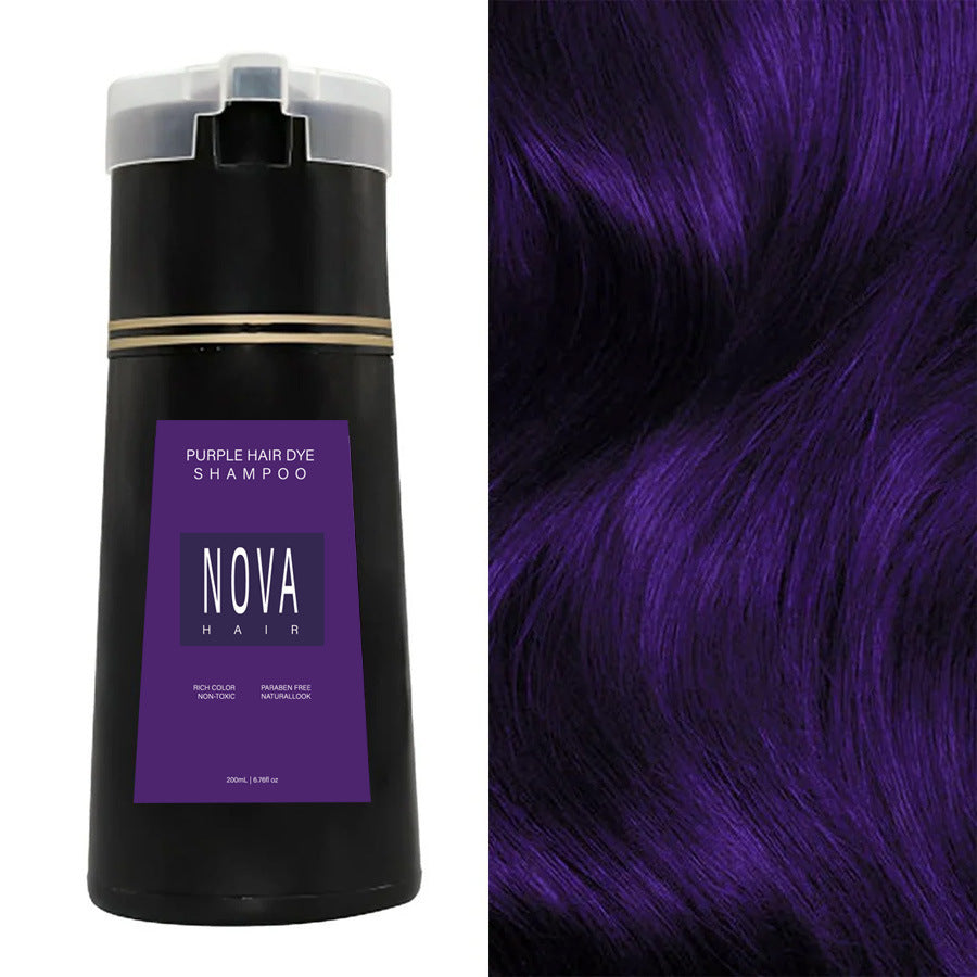 Hair Color Shampoo – Ammonia-Free Gray Coverage in 10 Minutes – Enriched with Fo-ti, Ginseng & Mushroom Extract for Healthy Shine