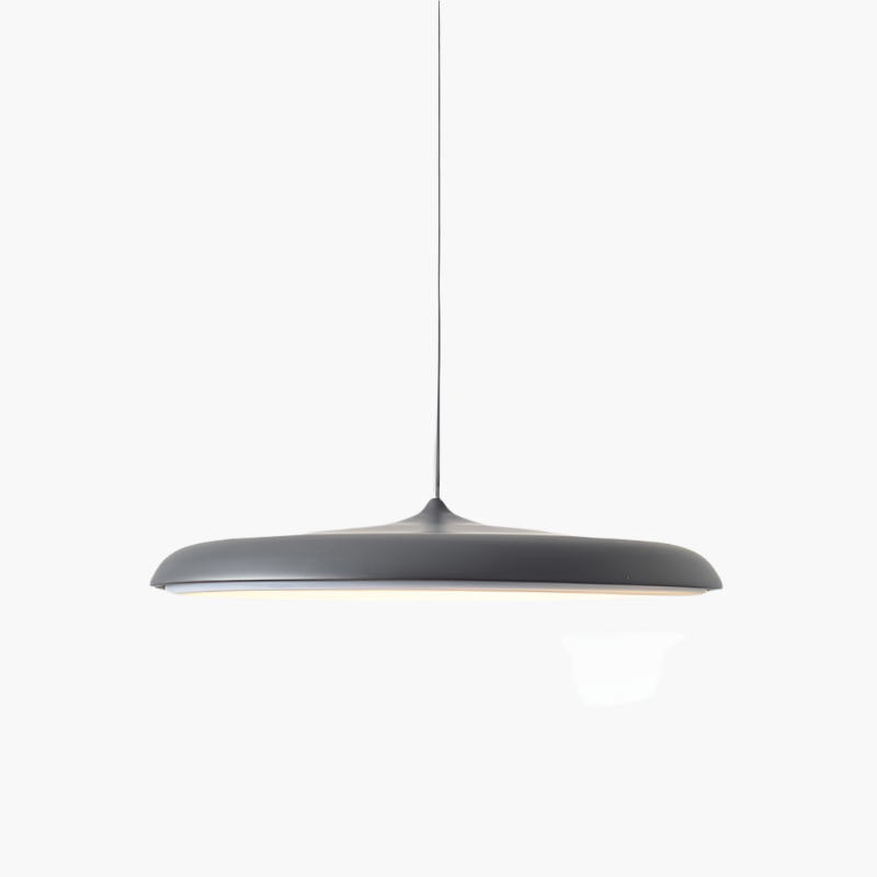 Slimline LED Disc Ceiling Light 10 in Black Metal Acrylic for Kitchen Island Dining Table Contemporary Scandinavian Minimalist Suspended Fix