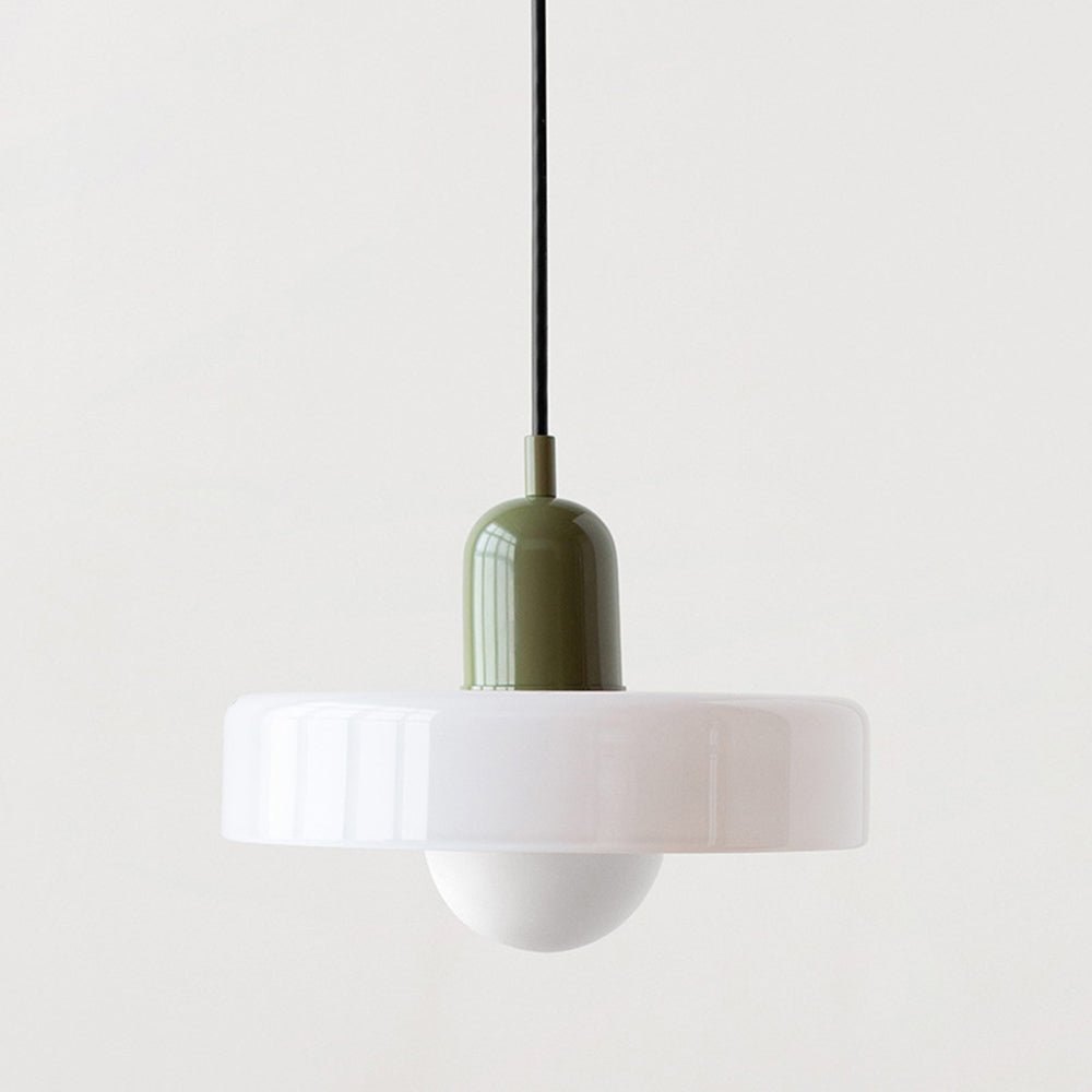 Art Glass Dome Pendant Light Fixture with Adjustable Cord for Kitchen Island Dining Room Bedroom | Modern Round Ceiling Hanging Lamp