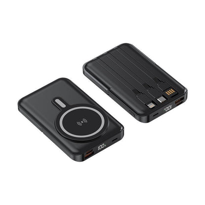 Ortekor Portable Charger Power Bank with Integrated Charging Cable & Wireless Charging – Best Power Bank for iPhone, Samsung & USB-C Devices