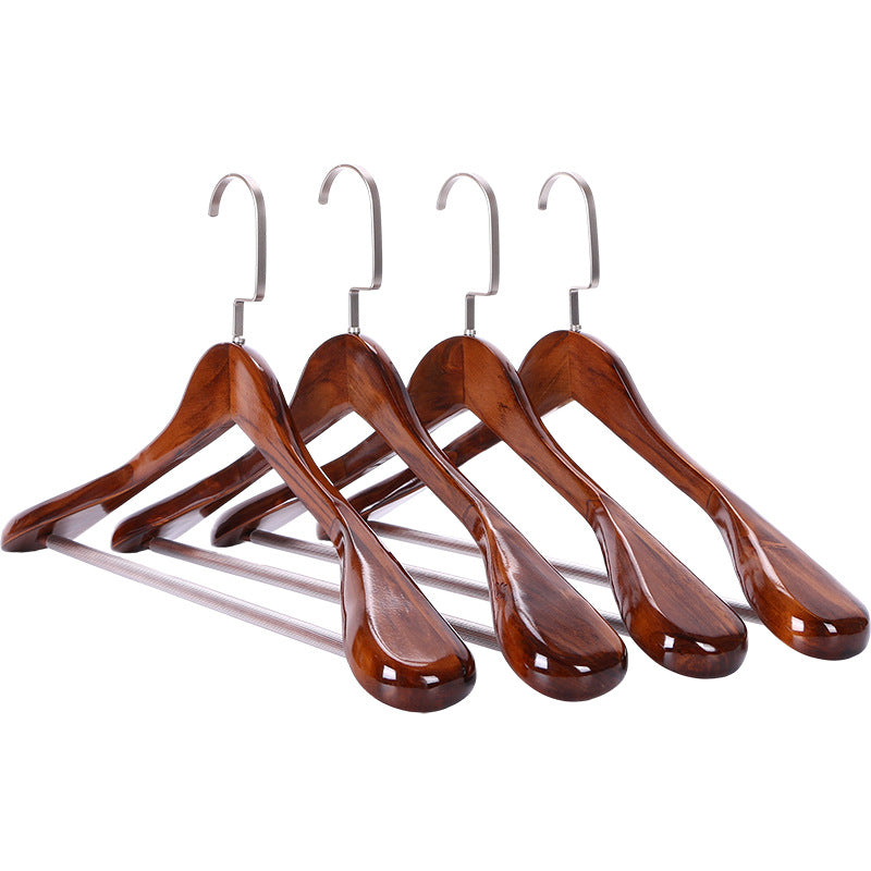 Clothes Hangers Set of 4, Wooden Coat Hangers for Suits and Shirts, Curved Cedar Wood Hangers, Closet Organization
