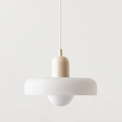 Colored Glass Pendant Light with Adjustable Cord for Dining Room & Living Room – Mid-Century Modern Geometric Hanging Fixture