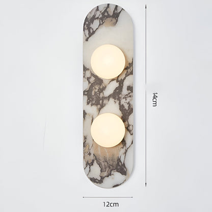 Sculptural Stone & Glass Sconce Light with Warm LED Glow for Hallway Living Room Bedroom Entryway Interior Accent Lighting Modern Minimalist