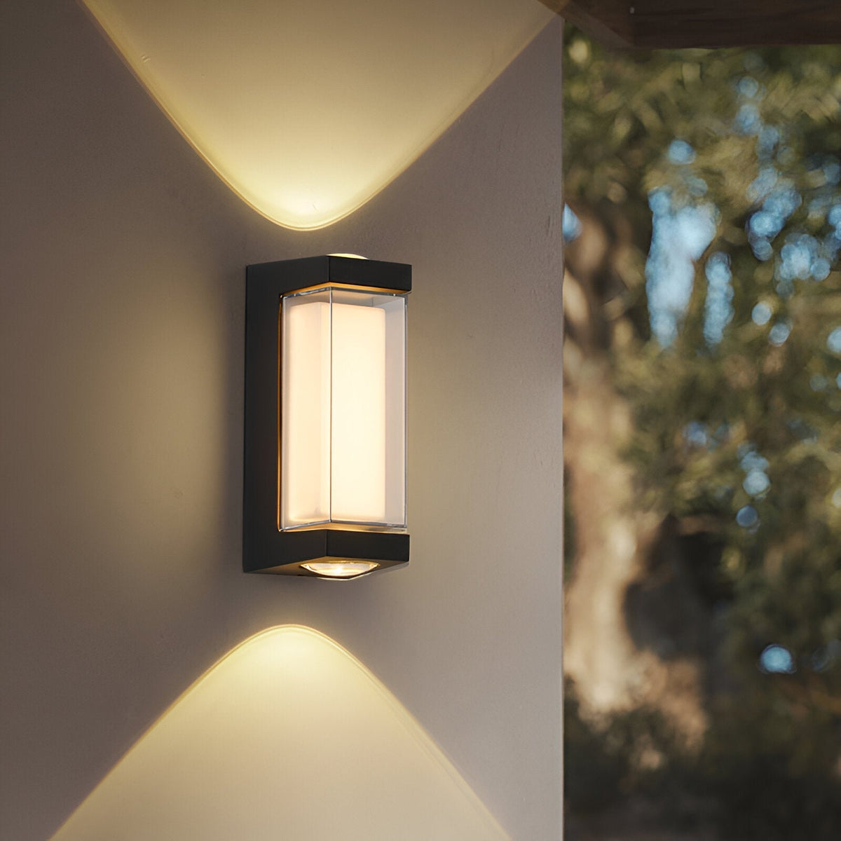Outdoor Sconce Fixture 10.6 in Black Waterproof Bidirectional Beam for Exterior Walls Entrance Porch Garden Pathway Architectural Accent IP6