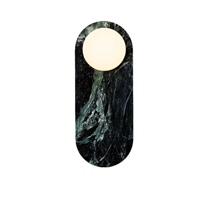 Sculptural Stone & Glass Sconce Light with Warm LED Glow for Hallway Living Room Bedroom Entryway Interior Accent Lighting Modern Minimalist