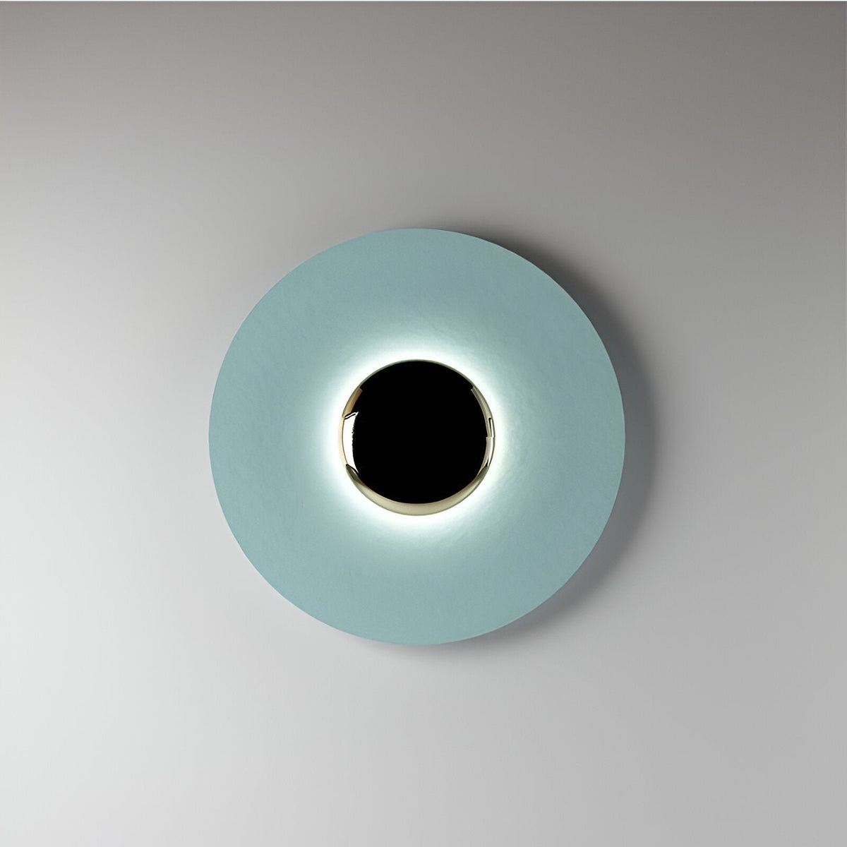 Round Iron LED Wall Sconce 16 in Diameter Ambient Light Fixture Hallway Bedroom Living Room Contemporary Circle Mount