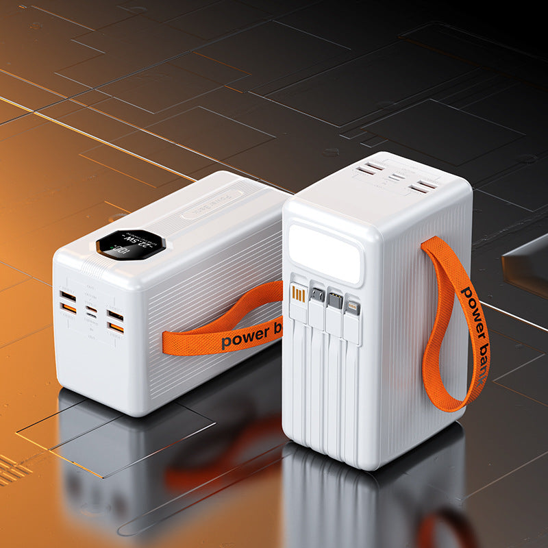 Portable Charger | Power Bank with Integrated Cables & Fast Charging | Compact Design for On-the-Go Convenience