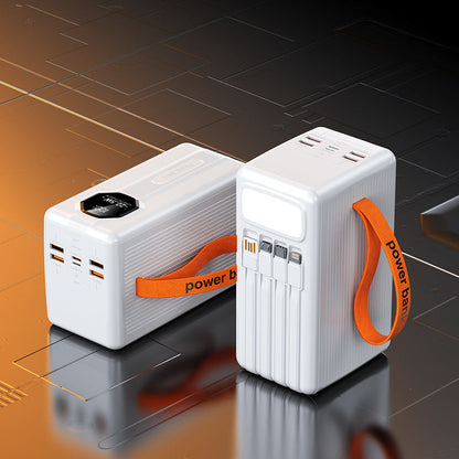 Portable Charger | Power Bank with Integrated Cables & Fast Charging | Compact Design for On-the-Go Convenience