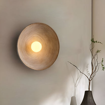 Round Glass Resin Wall Sconce White LED Fixture Bedroom Hallway Living Room Soft Glow Minimalist Mount Ambient Light for Home