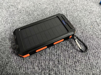 EcoCharge | Portable Solar Power Bank with Integrated Plug for Outdoor Adventures