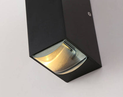Hardwired LED Sconce Black Aluminum 7 in Up & Down Beam Exterior House Fence Porch Entry Modern 10W 110V Warm White Neutral 3000K 4000K 5000