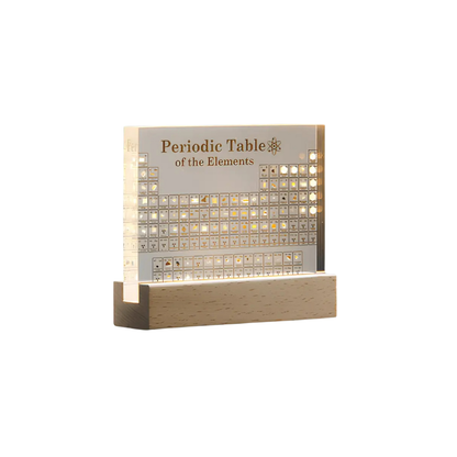 Acrylic Display Case with 83 Real Elements, LED Periodic Table Display for Office Desk Decor, Teacher Appreciation Gift