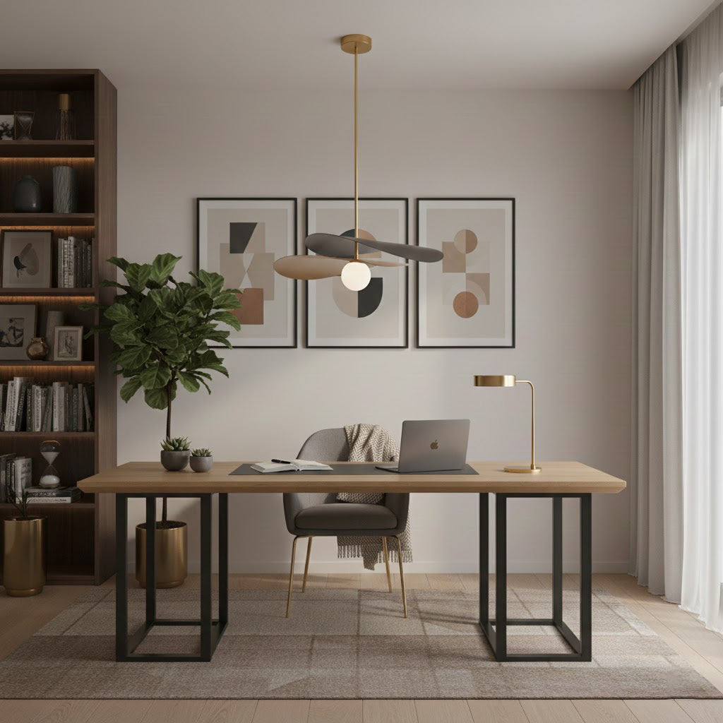 Glass & Metal Overhead Fixture 22 Inches Wide Adjustable Drop Height for Kitchen Island Dining Table Breakfast Nook Entryway Modern Mid-Cent