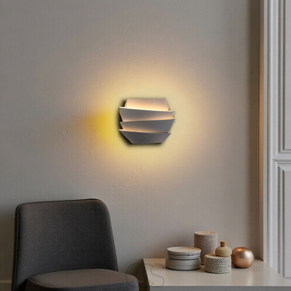 Double Up-Down Wall Sconce White Mid-Century Modern Light Fixture for Bedroom Living Room Hallway Indoor Scandinavian Minimalist Home Decor