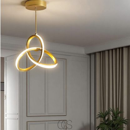 Geometric LED Pendant Light | Adjustable Color Temperature | Modern Aluminum & Acrylic Ceiling Fixture for Dining Room, Kitchen & Living