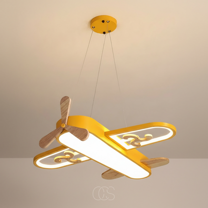 Dimmable Airplane Pendant Light for Kids Room with Adjustable Cable and Integrated LED