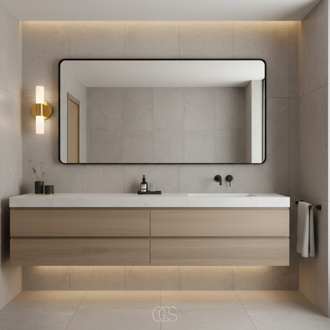 Dual-Beam Bathroom Wall Light with Frosted Glass Shade – Up & Down Lighting for Modern Bathrooms
