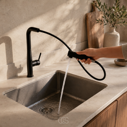 Pull-Down Kitchen Faucet with High Arc Spout – Stainless Steel Single Handle Faucet with Dual Spray Modes for Sink – Modern Matte Finish