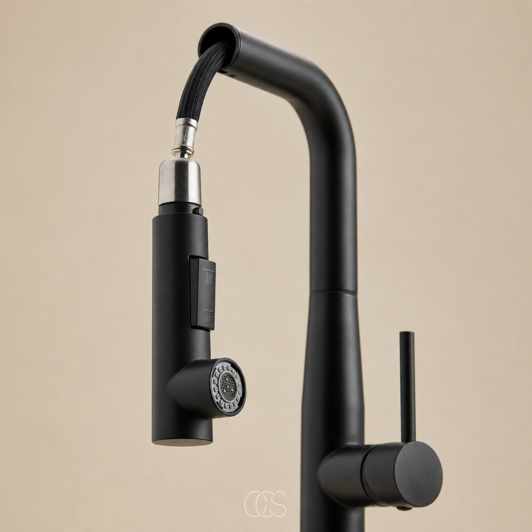 Pull-Down Kitchen Faucet with High Arc Spout – Stainless Steel Single Handle Faucet with Dual Spray Modes for Sink – Modern Matte Finish
