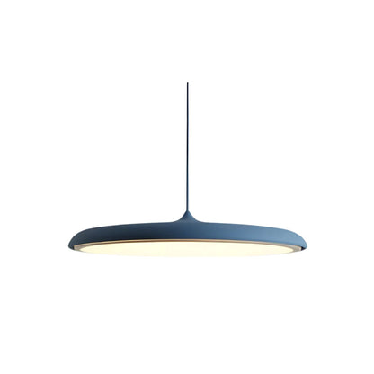 Round LED Ceiling Pendant in Metal & Acrylic – 16 Inch Blue Hanging Light for Dining Room, Kitchen Island, Bedroom – Modern Minimalist Desig