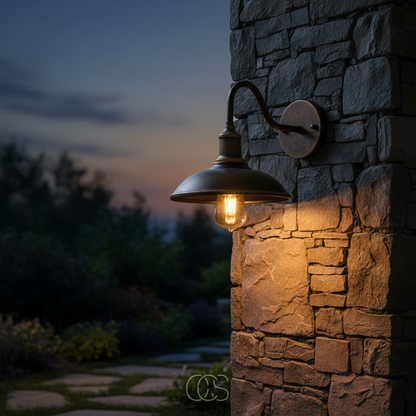 Vintage Bronze Outdoor Wall Sconce Light with E27 Socket for Porch & Patio – Weather Resistant Metal Lantern for Entryway Front Door Garden