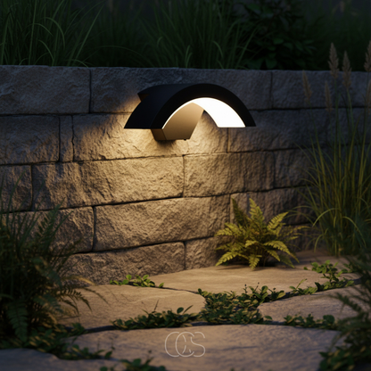 Motion-Activated Outdoor Wall Light with Up & Down Beam – Half-Arch Aluminum Sconce for Porch, Front Door & Patio