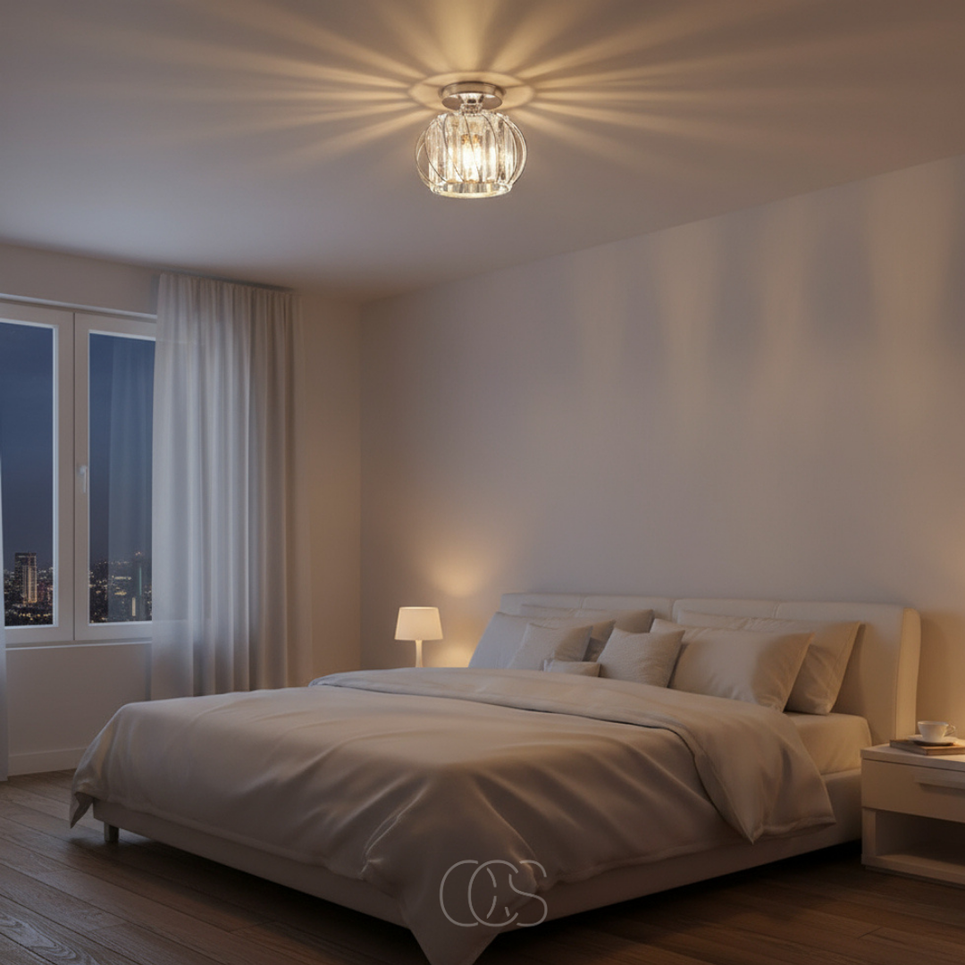 Glass Flush Mount Ceiling Light Fixture 9 Inch for Bedroom Hallway Bathroom E26 Socket Modern Semi Flush Ceiling Lamp Small Round Metal &