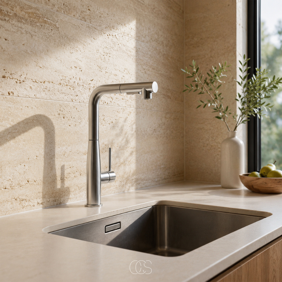 Pull-Down Kitchen Faucet with High Arc Spout – Stainless Steel Single Handle Faucet with Dual Spray Modes for Sink – Modern Matte Finish