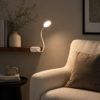 Rechargeable Clip-On LED Reading Light with 360° Flexible Gooseneck for Bedside, Desk & Book Lamp Use