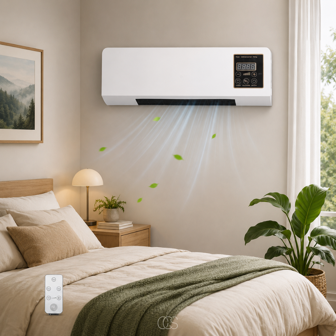 Wall-Mounted Fan Heater Combo with Remote & Timer - Dual-Mode Climate Control for Year-Round Comfort