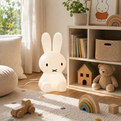 Dimmable LED Bunny Night Light for Kids Room - 6 Brightness Levels Bedside Lamp for Children & Nursery Decoration