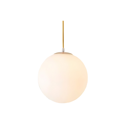 Frosted Glass Globe Hanging Light White Sphere Ceiling Fixture for Kitchen Island Dining Room Bedroom Adjustable Cord Modern Minimalist Desi