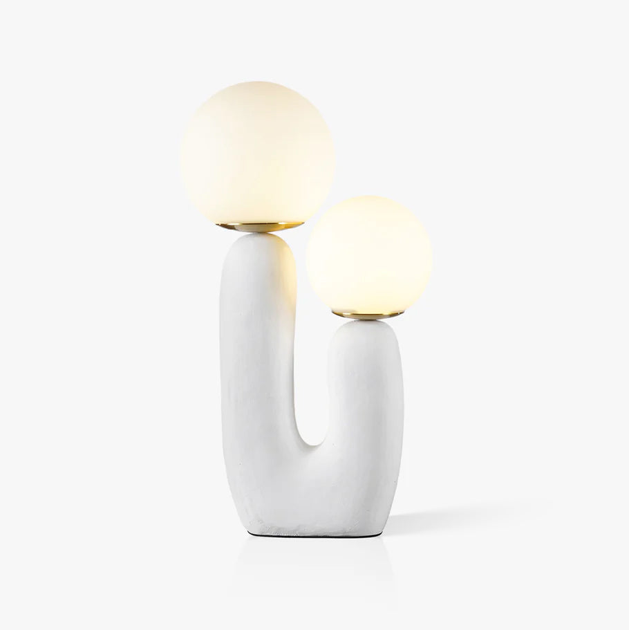 Contemporary G9 Bedside Lamp with Glass Shade 10 in Diameter Sculpted Polymer Desktop Lighting for Home Office Bedroom Nightstand Reading