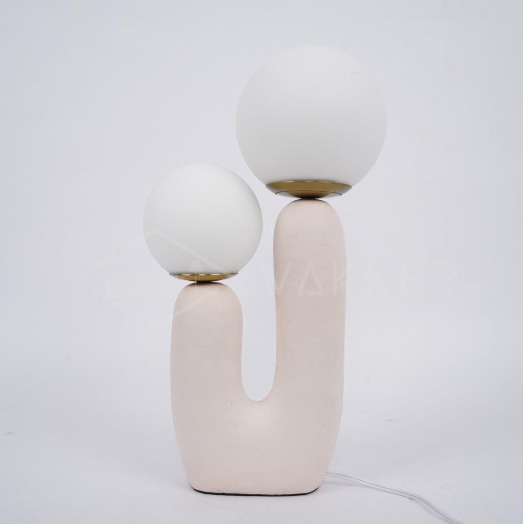 Contemporary G9 Bedside Lamp with Glass Shade 10 in Diameter Sculpted Polymer Desktop Lighting for Home Office Bedroom Nightstand Reading