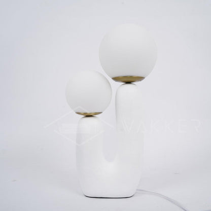 Contemporary G9 Bedside Lamp with Glass Shade 10 in Diameter Sculpted Polymer Desktop Lighting for Home Office Bedroom Nightstand Reading