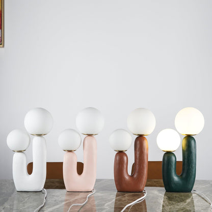Contemporary G9 Bedside Lamp with Glass Shade 10 in Diameter Sculpted Polymer Desktop Lighting for Home Office Bedroom Nightstand Reading