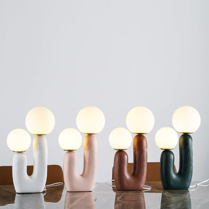 Contemporary G9 Bedside Lamp with Glass Shade 10 in Diameter Sculpted Polymer Desktop Lighting for Home Office Bedroom Nightstand Reading