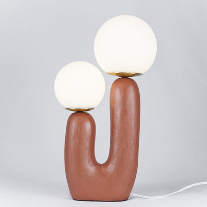 Contemporary G9 Bedside Lamp with Glass Shade 10 in Diameter Sculpted Polymer Desktop Lighting for Home Office Bedroom Nightstand Reading