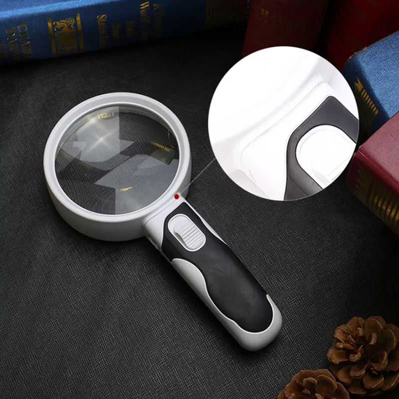 Optical Magnifying Glass with LED Light | 20X Magnification for Easy Reading