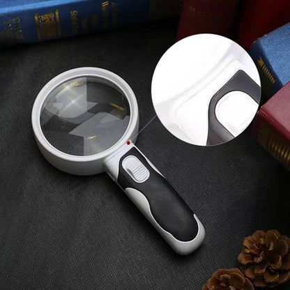 Optical Magnifying Glass with LED Light | 20X Magnification for Easy Reading