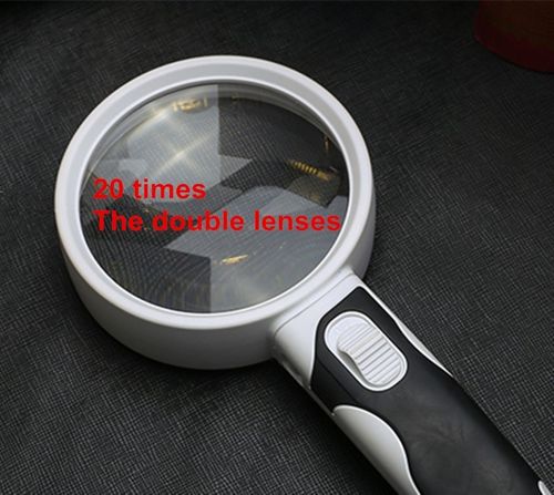 Optical Magnifying Glass with LED Light | 20X Magnification for Easy Reading
