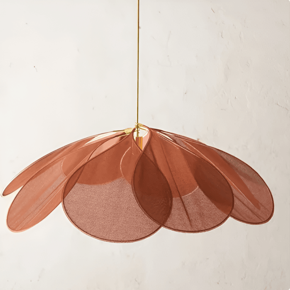Hanging Ceiling Fixture Floral Textile Shade 31.5 Inch Diameter Cream Adjustable Cable E27 Socket Modern Vintage Dining Room Bedroom Lightin
