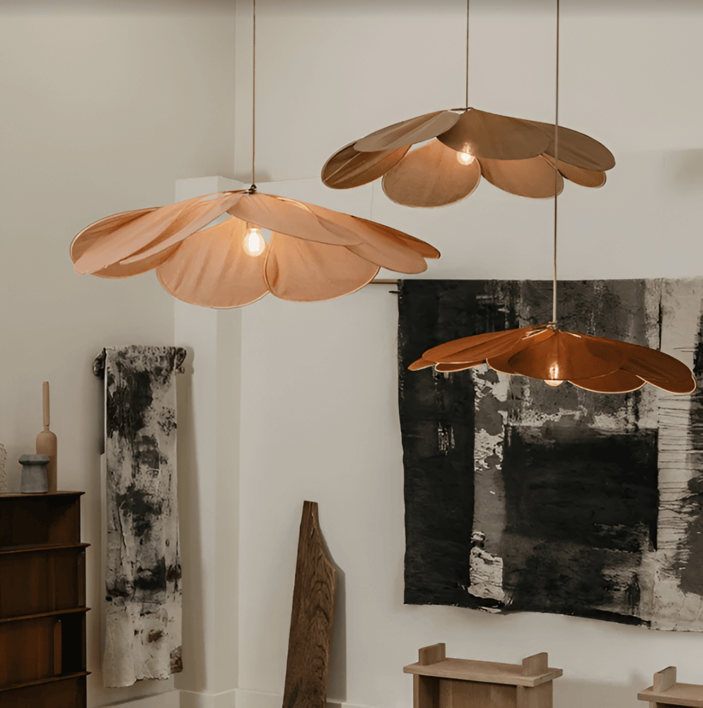 Hanging Ceiling Fixture Floral Textile Shade 31.5 Inch Diameter Cream Adjustable Cable E27 Socket Modern Vintage Dining Room Bedroom Lightin