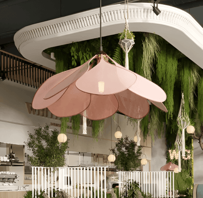 Hanging Ceiling Fixture Floral Textile Shade 31.5 Inch Diameter Cream Adjustable Cable E27 Socket Modern Vintage Dining Room Bedroom Lightin