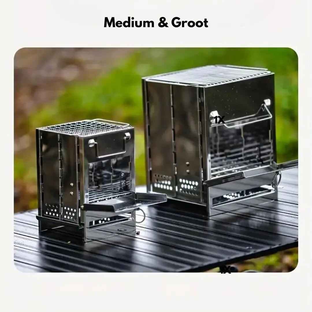 Outdoor Haven | Foldable Stainless Steel Wood Stove with Compact Design | Perfect for Camping and Hiking